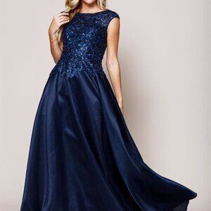 Sleeveless Bateau Neck A-Line Prom Dress AC261